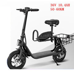 Daibot Adult Electric Scooter Car Two Wheel Electric Scooters With Child Seat 12 Inch 350W 36V Portable Electric Bike Two Seater
