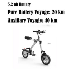 Hanbright Folding Power Asisted Bicycle Auxiliary Electrical Bike 12 inch wheel 30-60 km mileage ebike