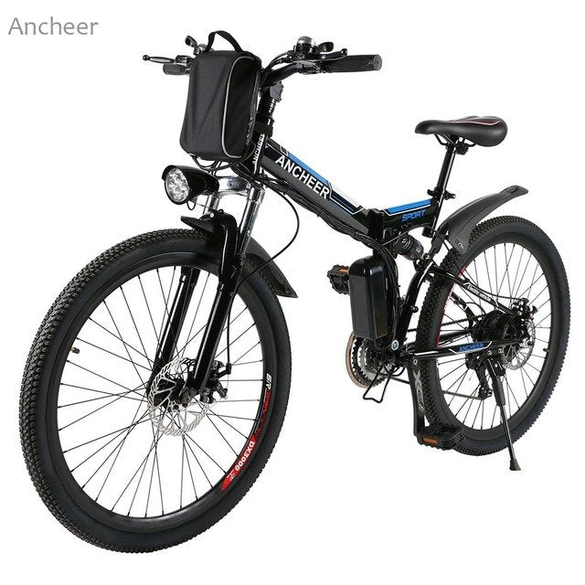 ANCHEER New Mountain Bike 26inch 36V Foldable Electric Power Mountain Bicycle with Lithium-Ion Battery ebike USB Charging Hot