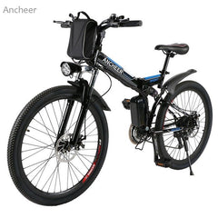 ANCHEER New Mountain Bike 26inch 36V Foldable Electric Power Mountain Bicycle with Lithium-Ion Battery ebike USB Charging Hot