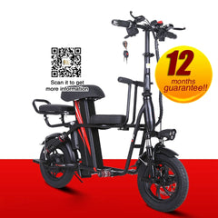12 inch 2.5cm tire electric bicycle  48V 20A Lithium Battery bike 3 seat for family children electrical  e bikes