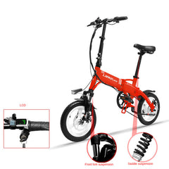 14inch Aluminum alloy electric bike 36V lithium battery Built-in frame Mini folding electric bicycle 350w rear motor bicycle
