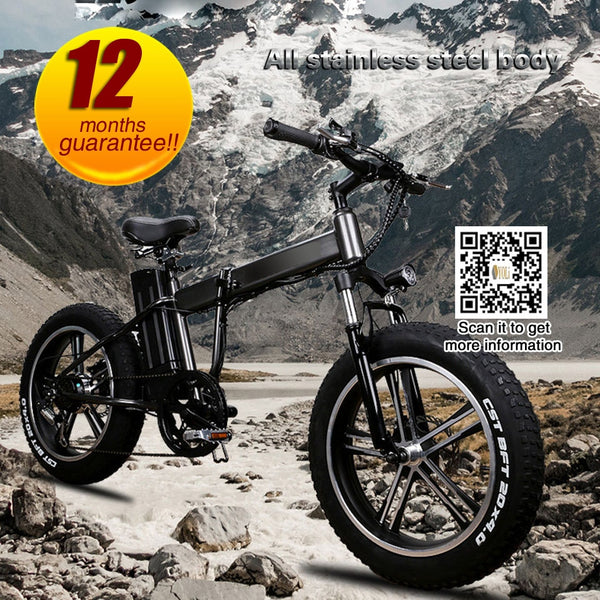 48V 350W 10Ah lithium electric folding electric bicycle adult wide tire snow bike 20 inch folding e bike  battery bicycle for s