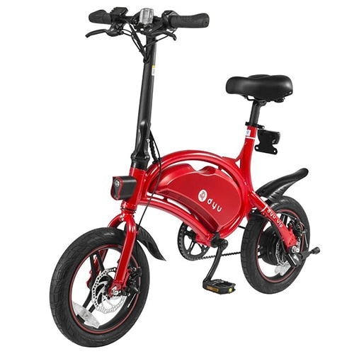 F - wheel DYU D3 Smart Folding Electric Bike Moped Bicycle 10.4Ah Li-ion battery 14'' Tire 250W motor Electric Bicycle LED Light