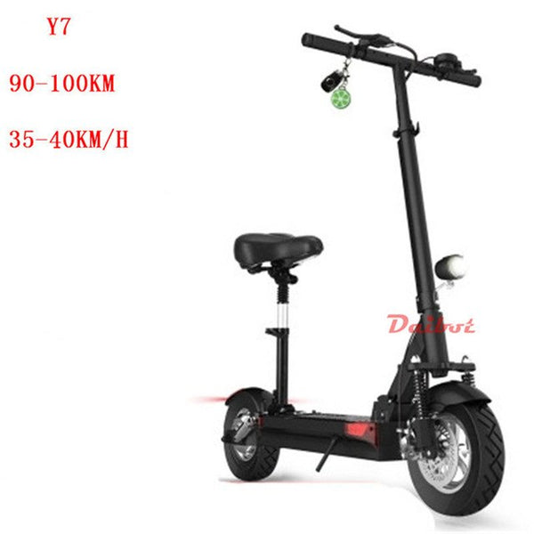 Daibot 500W Electric Bike Two Wheel Electric Scooters 10 Inch Double Suspension/Brake Portable Seat Foldable Kick Scooter Adult