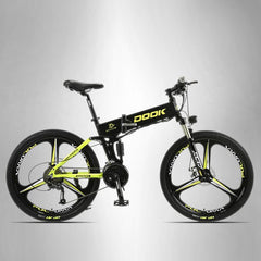 DOOK Mountain Electric Bike Full Suspension Alluminium Folding Frame 27 Speed Shimano Altus Mechanic Brake 26"x4.0 Whe