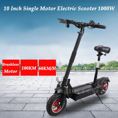 AQIHO Foldable Electric Scootor 10 Inch with 1000W Brushless Motor 48V Single Driver Electric Bike for adult
