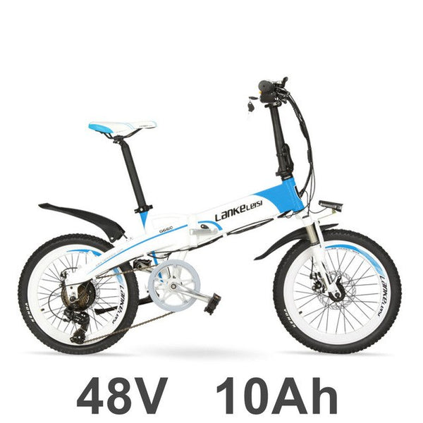 20 Inch Folding Electric Bicycle,  500W 48V 10Ah Hidden Battery, Aluminum Alloy Frame Mountain Bike, Suspension Fork