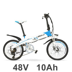 20 Inch Folding Electric Bicycle,  500W 48V 10Ah Hidden Battery, Aluminum Alloy Frame Mountain Bike, Suspension Fork