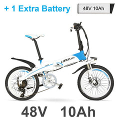 20 Inch Folding Electric Bicycle,  500W 48V 10Ah Hidden Battery, Aluminum Alloy Frame Mountain Bike, Suspension Fork