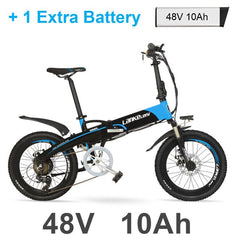 20 Inch Folding Electric Bicycle,  500W 48V 10Ah Hidden Battery, Aluminum Alloy Frame Mountain Bike, Suspension Fork