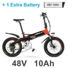 20 Inch Folding Electric Bicycle,  500W 48V 10Ah Hidden Battery, Aluminum Alloy Frame Mountain Bike, Suspension Fork