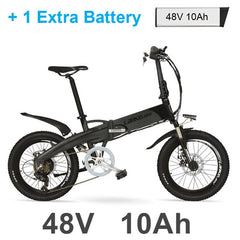20 Inch Folding Electric Bicycle,  500W 48V 10Ah Hidden Battery, Aluminum Alloy Frame Mountain Bike, Suspension Fork