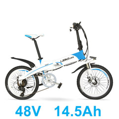 20 Inch Folding Electric Bicycle,  500W 48V 10Ah Hidden Battery, Aluminum Alloy Frame Mountain Bike, Suspension Fork