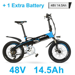 20 Inch Folding Electric Bicycle,  500W 48V 10Ah Hidden Battery, Aluminum Alloy Frame Mountain Bike, Suspension Fork