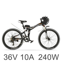 High-carbon Steel Frame, 21 Speeds, 26 inches, 36 240W / 500W, Folding Electric Bicycle, Disc Brake, E Bike