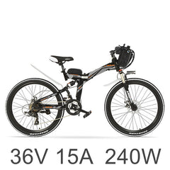 High-carbon Steel Frame, 21 Speeds, 26 inches, 36 240W / 500W, Folding Electric Bicycle, Disc Brake, E Bike