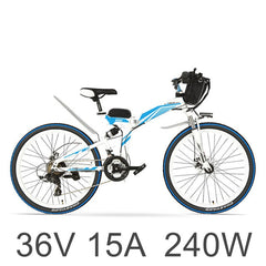 High-carbon Steel Frame, 21 Speeds, 26 inches, 36 240W / 500W, Folding Electric Bicycle, Disc Brake, E Bike