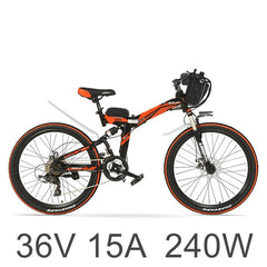 High-carbon Steel Frame, 21 Speeds, 26 inches, 36 240W / 500W, Folding Electric Bicycle, Disc Brake, E Bike