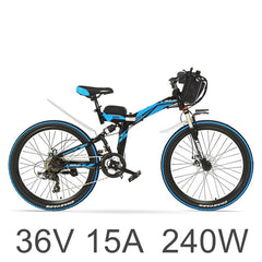 High-carbon Steel Frame, 21 Speeds, 26 inches, 36 240W / 500W, Folding Electric Bicycle, Disc Brake, E Bike