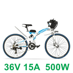 High-carbon Steel Frame, 21 Speeds, 26 inches, 36 240W / 500W, Folding Electric Bicycle, Disc Brake, E Bike
