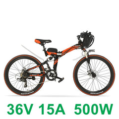 High-carbon Steel Frame, 21 Speeds, 26 inches, 36 240W / 500W, Folding Electric Bicycle, Disc Brake, E Bike