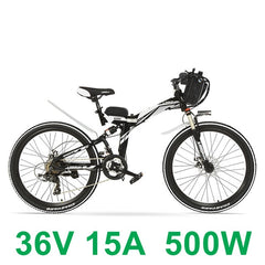 High-carbon Steel Frame, 21 Speeds, 26 inches, 36 240W / 500W, Folding Electric Bicycle, Disc Brake, E Bike