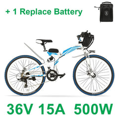 High-carbon Steel Frame, 21 Speeds, 26 inches, 36 240W / 500W, Folding Electric Bicycle, Disc Brake, E Bike
