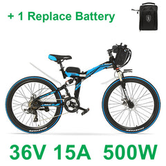 High-carbon Steel Frame, 21 Speeds, 26 inches, 36 240W / 500W, Folding Electric Bicycle, Disc Brake, E Bike
