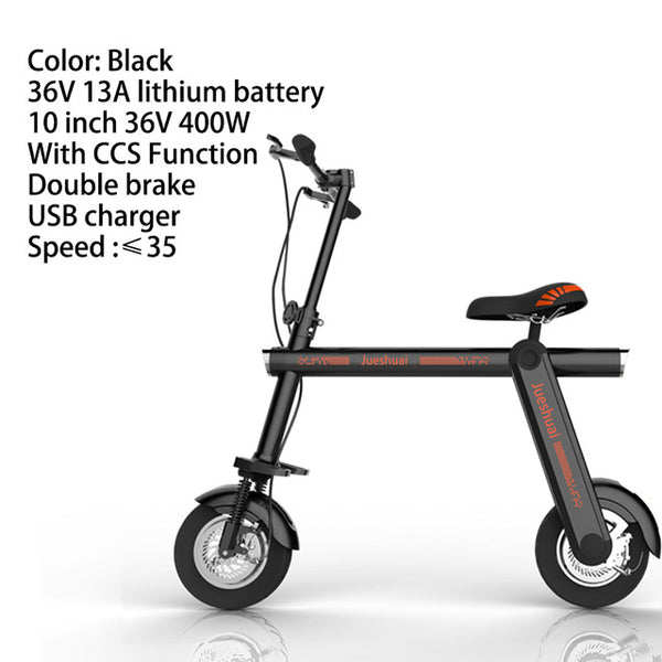 10 inch Wheel Electric Bike 36V 48V Electric Bike 48v 13AH Lithium Battery Mini Ebike for Women Child Folding Electric Bicycle