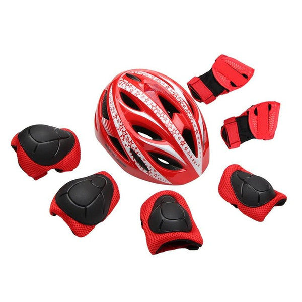 7pcs A set GUB Star Cycling children's Kids Folding Scooter Bicycle Cycling Helmet BMX Skate Fixed Safe Protection boy girls