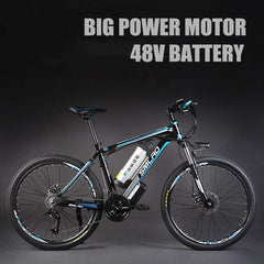 26"  48V Lithium Battery 350W Aluminum Alloy Electric Bicycle, 27 Speed Electric Bike, MTB / Mountain Bike,adopt Oil Disc Brakes