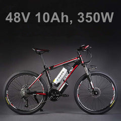 26"  48V Lithium Battery 350W Aluminum Alloy Electric Bicycle, 27 Speed Electric Bike, MTB / Mountain Bike,adopt Oil Disc Brakes