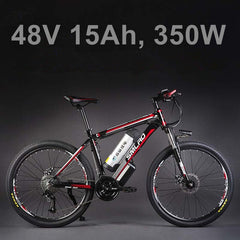 26"  48V Lithium Battery 350W Aluminum Alloy Electric Bicycle, 27 Speed Electric Bike, MTB / Mountain Bike,adopt Oil Disc Brakes