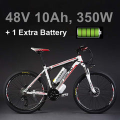 26"  48V Lithium Battery 350W Aluminum Alloy Electric Bicycle, 27 Speed Electric Bike, MTB / Mountain Bike,adopt Oil Disc Brakes