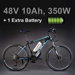 26"  48V Lithium Battery 350W Aluminum Alloy Electric Bicycle, 27 Speed Electric Bike, MTB / Mountain Bike,adopt Oil Disc Brakes