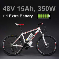26"  48V Lithium Battery 350W Aluminum Alloy Electric Bicycle, 27 Speed Electric Bike, MTB / Mountain Bike,adopt Oil Disc Brakes