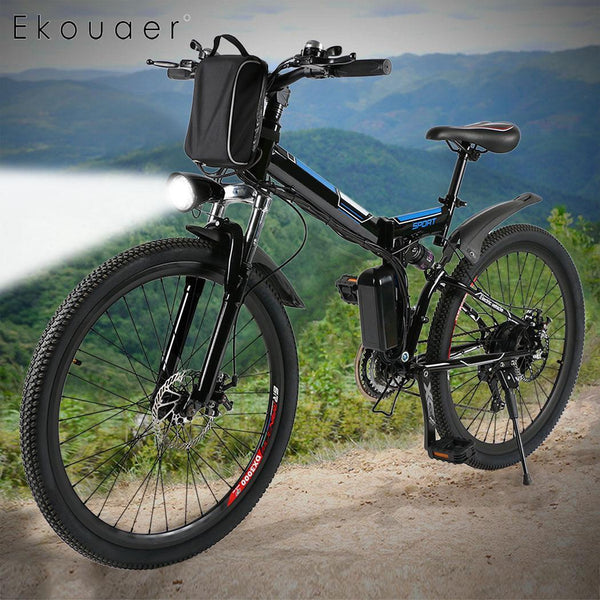 26inch 36V Foldable Electric Power Mountain Bicycle with Lithium-Ion Battery Bike Outdoor Camping Padded Standard 40KM