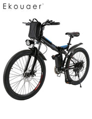 26inch 36V Foldable Electric Power Mountain Bicycle with Lithium-Ion Battery Bike Outdoor Camping Padded Standard 40KM