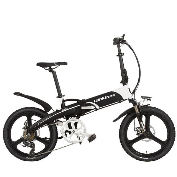 20 Inches Folding Bicycle, Integrated Magnesium Alloy Rim, Folding Electric Mountain Bike, 5 Grade Assist, Suspension Fork