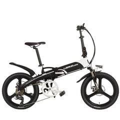 20 Inches Folding Bicycle, Integrated Magnesium Alloy Rim, Folding Electric Mountain Bike, 5 Grade Assist, Suspension Fork