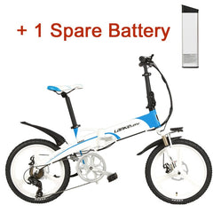 20 Inches Folding Bicycle, Integrated Magnesium Alloy Rim, Folding Electric Mountain Bike, 5 Grade Assist, Suspension Fork