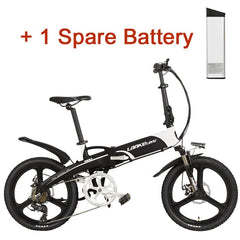 20 Inches Folding Bicycle, Integrated Magnesium Alloy Rim, Folding Electric Mountain Bike, 5 Grade Assist, Suspension Fork