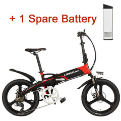 20 Inches Folding Bicycle, Integrated Magnesium Alloy Rim, Folding Electric Mountain Bike, 5 Grade Assist, Suspension Fork