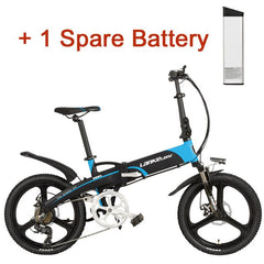 20 Inches Folding Bicycle, Integrated Magnesium Alloy Rim, Folding Electric Mountain Bike, 5 Grade Assist, Suspension Fork