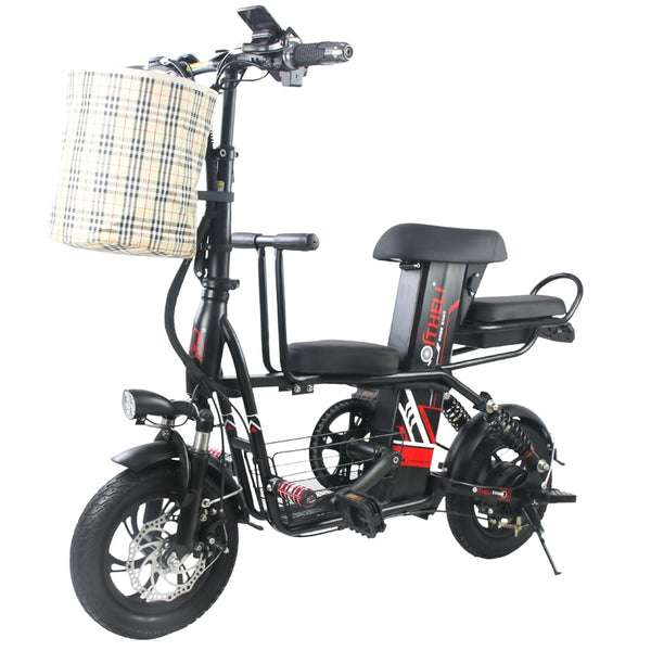 parent-child electric bicycle 12-inch Folding  electric bike Removable battery electric bicycle travel electric vehicle