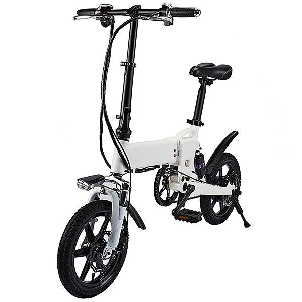 Smart Folding Electric Bike 14 Inch Inflatable Rubber Tire Double Disc Brakes 5.2Ah Battery EU Plug Electric Bicycle