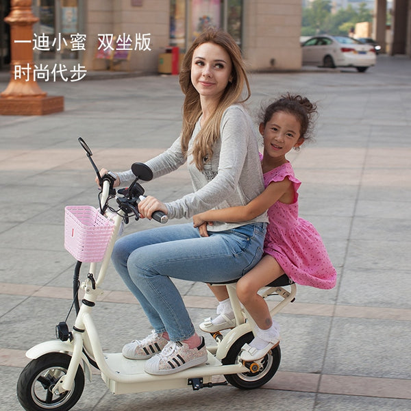 Special offer YIDI 2 seats 48V 500w/580w 10 inch electric scooter folding bike MINI two-wheel lithium battery city scooter