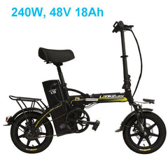 48V 23.4Ah Powerful Electric Bike, 5 Grade Assist, 14 Inches Folding EBike, Integrated  Wheel, Both Disc Brake, Suspension Fork