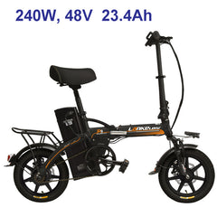 48V 23.4Ah Powerful Electric Bike, 5 Grade Assist, 14 Inches Folding EBike, Integrated  Wheel, Both Disc Brake, Suspension Fork